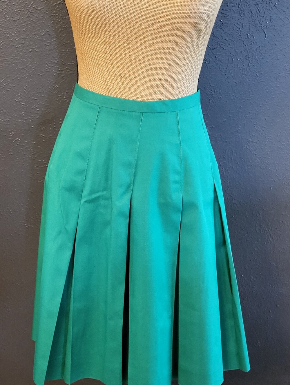 Glenbrooke 1960s Green Polyester Pleated Skirt Size 4